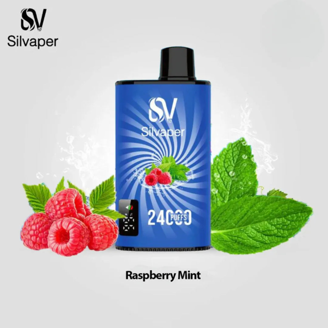 Raspberry Mint - Silvaper 24000 Puffs Disposable Vape 2% Nicotine in Dubai, UAE