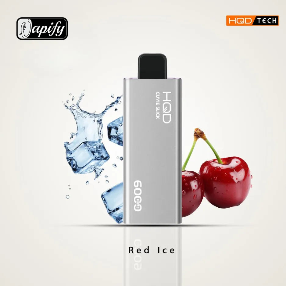 Red Ice  - HQD Cuvie Slick 6000 Puffs Disposable Vape 2% Nicotine in Dubai, UAE