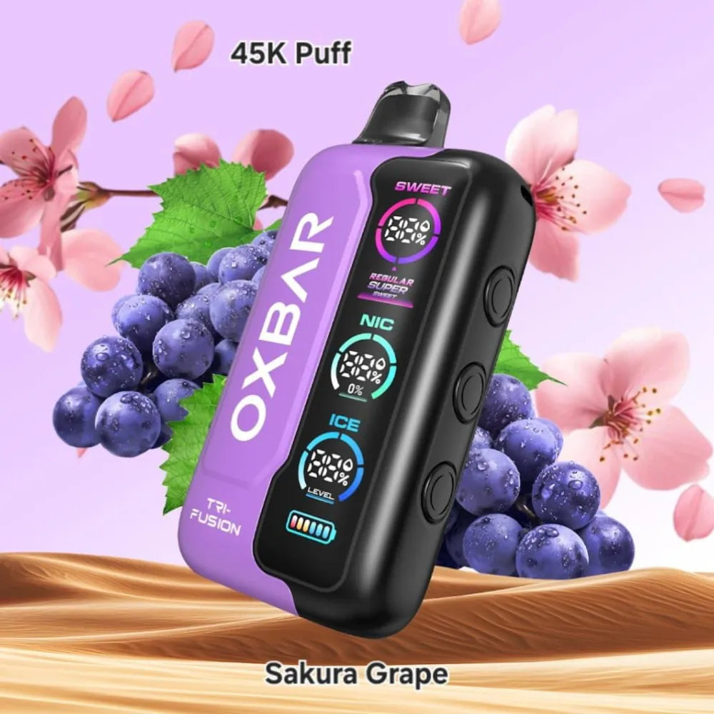 Sakura Grape- OXBAR TRI Fusion 45000 Puffs Disposable Vape in Dubai, UAE
