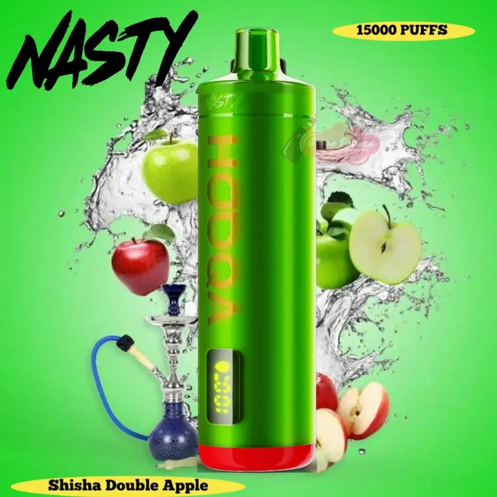 Shisha Double Apple  -  Nasty Bar Hooqa DF15KI 15000 Puffs Shisha Disposable Vape in Dubai, UAE