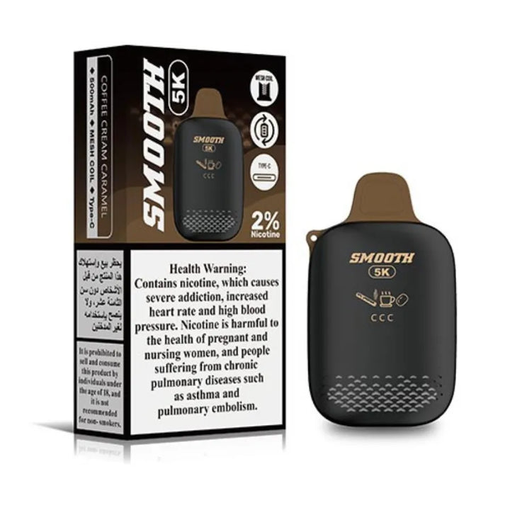 Coffee Cream Caramel- Smooth 5000 Puffs Disposable Vape 20mg in Dubai, UAE