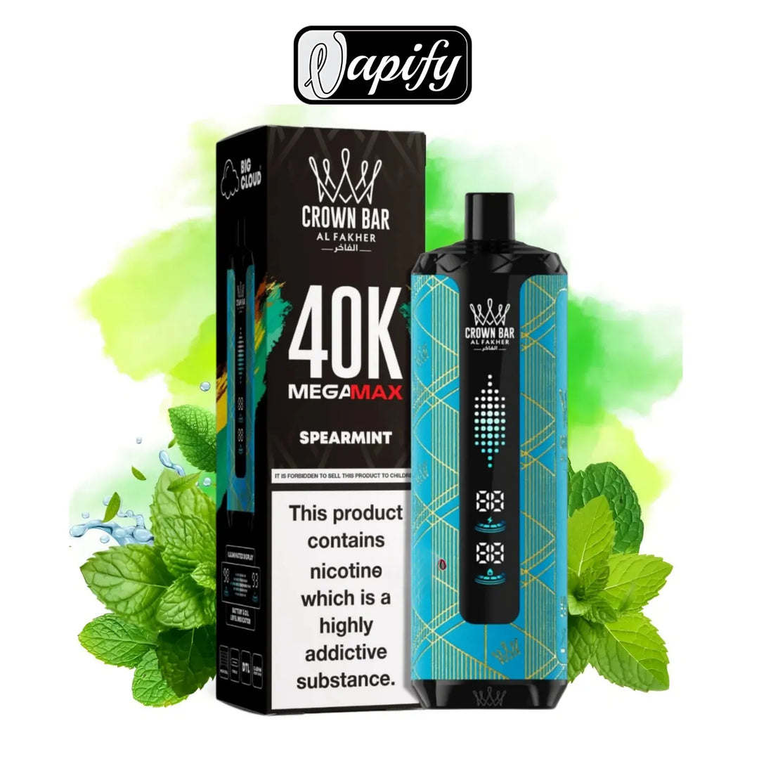 Spearmint - Crown Bar Al Fakher Mega Max 40000 Puffs in Dubai, UAE