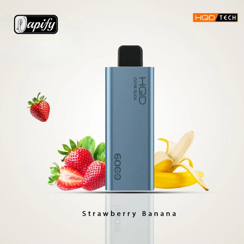 Strawberry Banana  - HQD Cuvie Slick 6000 Puffs Disposable Vape 2% Nicotine in Dubai, UAE