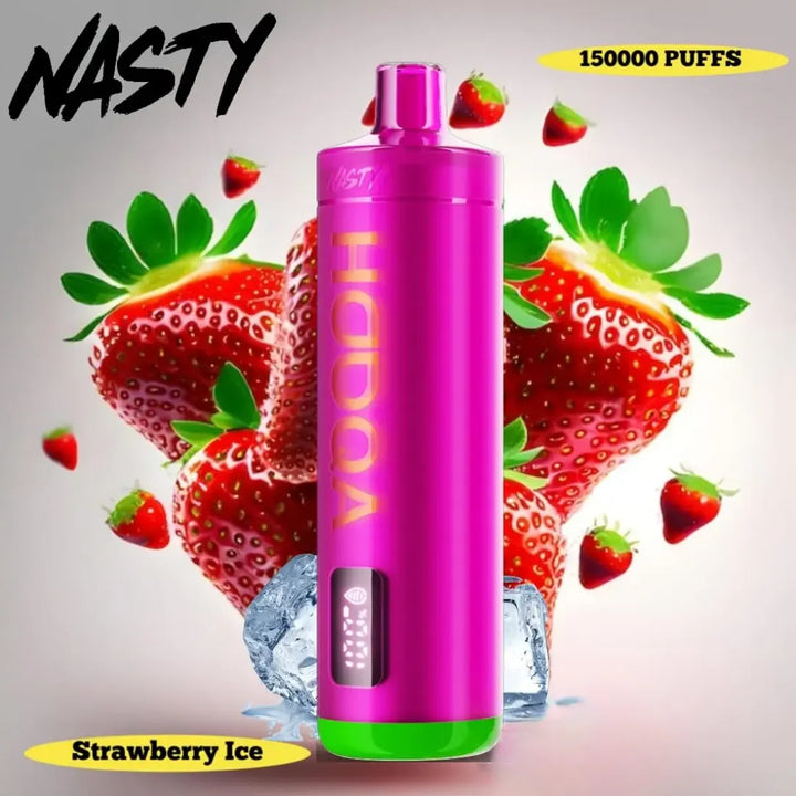 Strawberry Ice  -  Nasty Bar Hooqa DF15KI 15000 Puffs Shisha Disposable Vape in Dubai, UAE