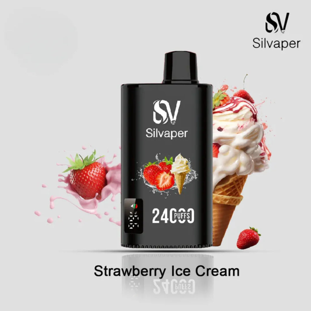 Strawberry Ice Cream - Silvaper 24000 Puffs Disposable Vape 2% Nicotine in Dubai, UAE