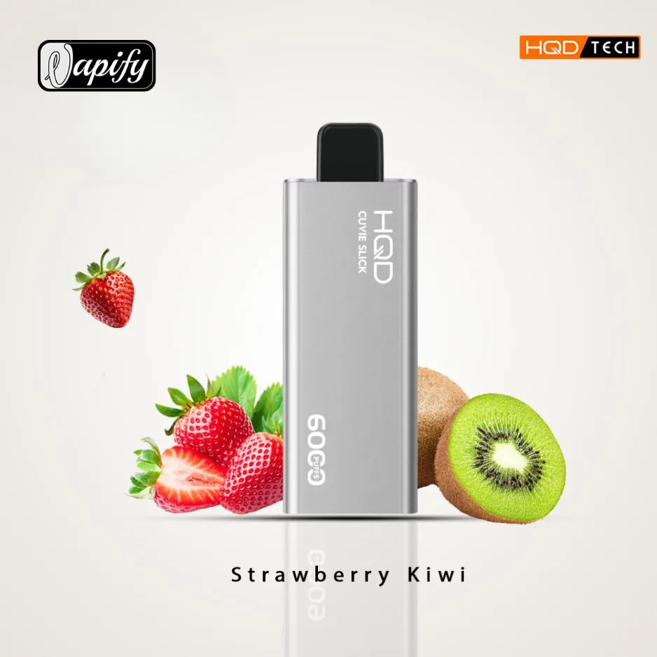 Strawberry Kiwi  - HQD Cuvie Slick 6000 Puffs Disposable Vape 2% Nicotine in Dubai, UAE
