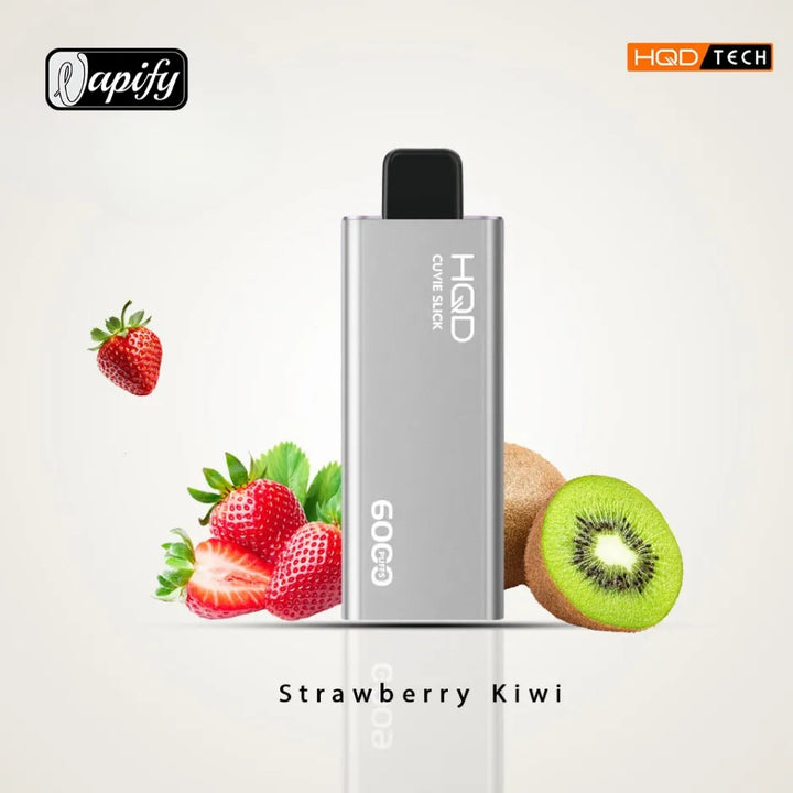 Strawberry Kiwi  - HQD Cuvie Slick 6000 Puffs Disposable Vape 2% Nicotine in Dubai, UAE