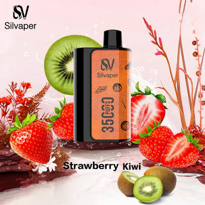 Strawberry Kiwi - Silvaper 35000 Puffs Disposable Vape 20mg in Dubai, UAE