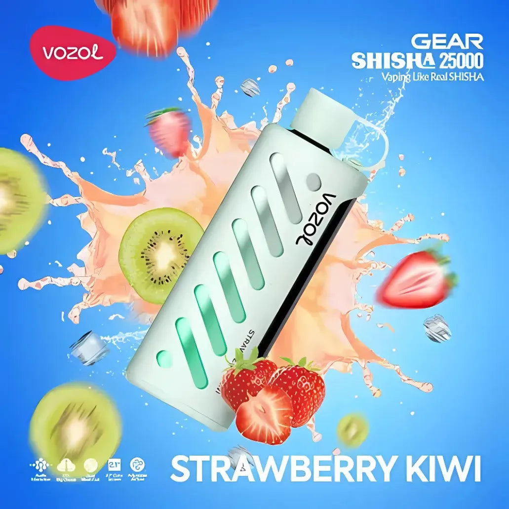 Strawberry Kiwi - VOZOL Gear Shisha 25000 Puffs Dual Mode Disposable Vape 5mg in Dubai, UAE