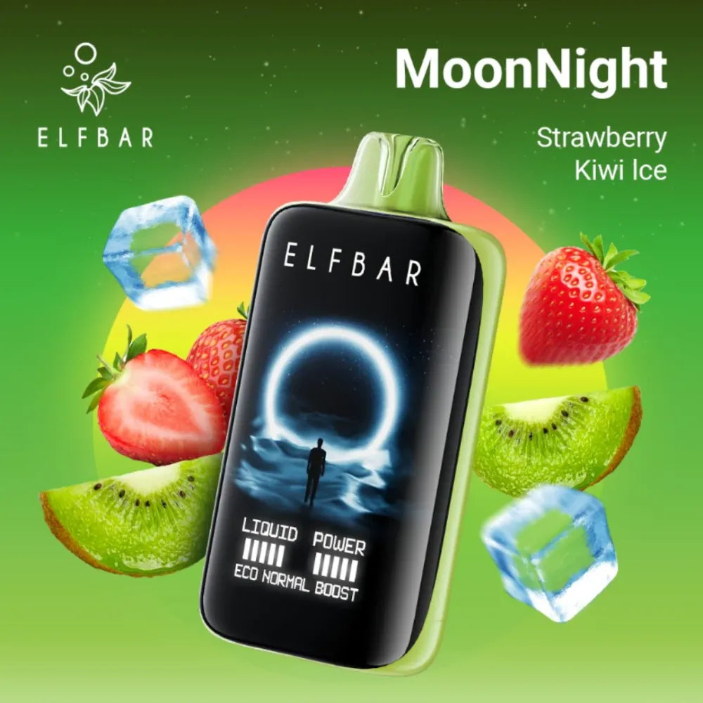 Strawberry Kiwi Ice - ELFBAR Moon Night 40000 Puffs Disposable Vape 50mg in Dubai, UAE  