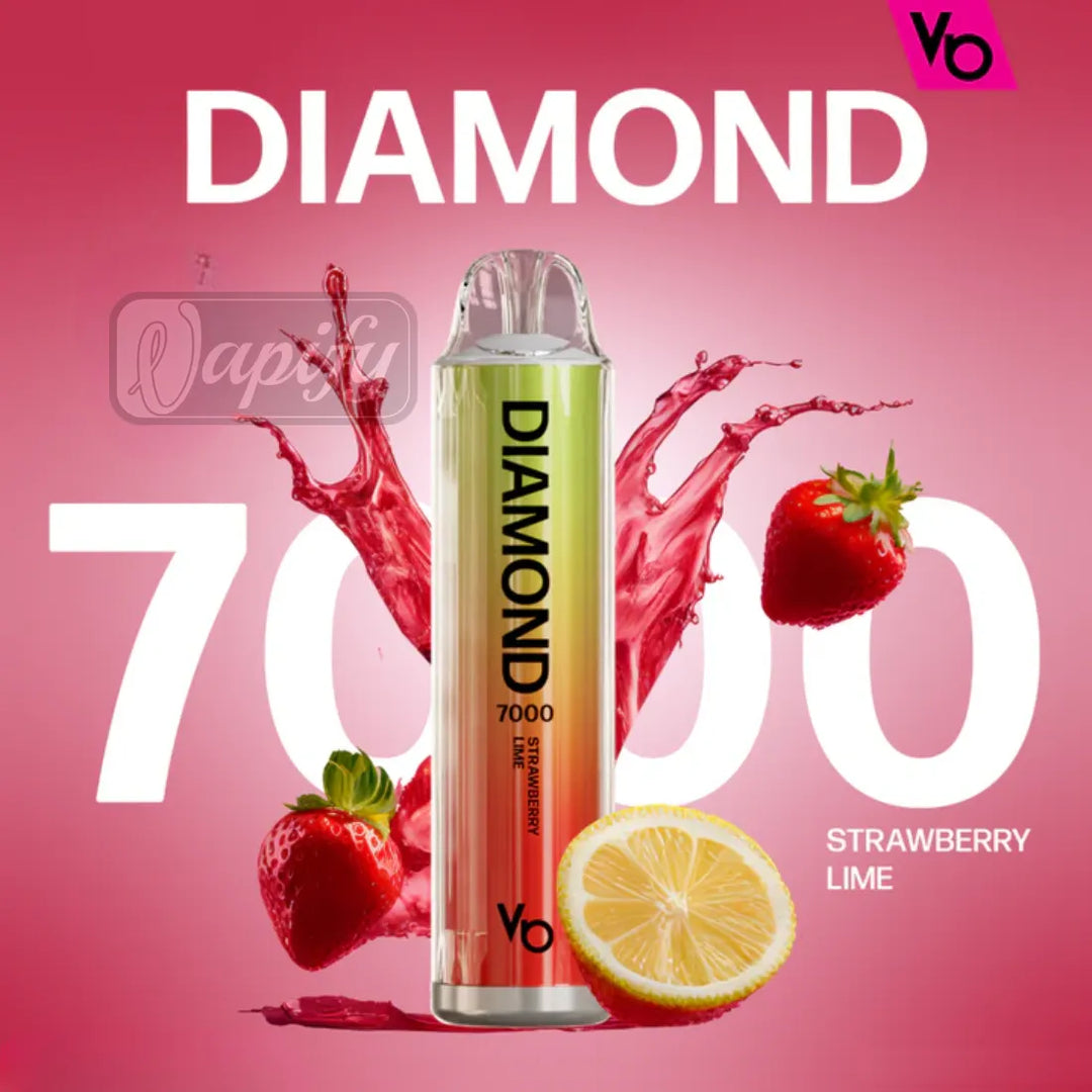 Strawberry Lime - Vapes Bars Diamond 7000 Puffs Disposable Vape 2% Nicotine in Dubai, UAE