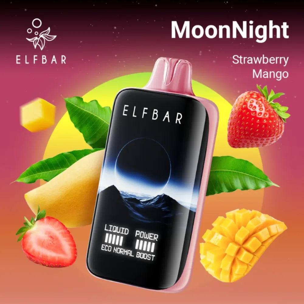 Strawberry Mango - ELFBAR Moon Night 40000 Puffs Disposable Vape 50mg in Dubai, UAE  