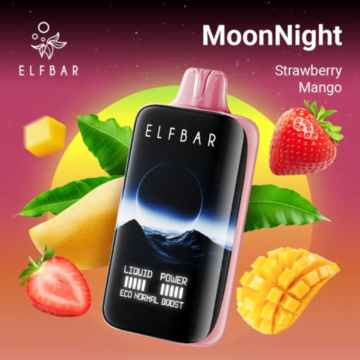 Strawberry Mango - ELFBAR Moon Night 40000 Puffs Disposable Vape 50mg in Dubai, UAE  
