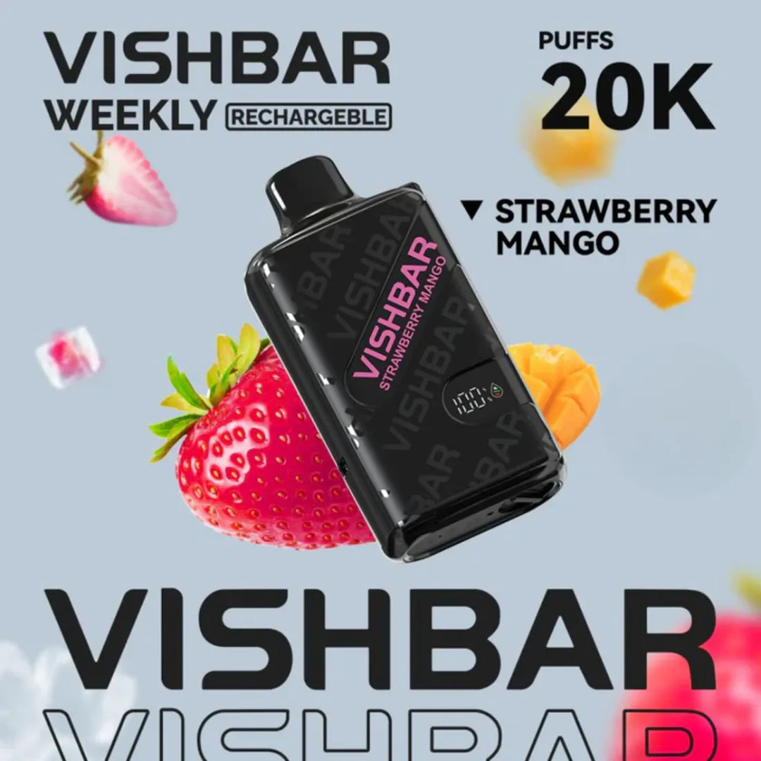 Strawberry Mango - VISHBAR Weekly 20000 Puffs Disposable Rechargeable Vape in Dubai, UAE