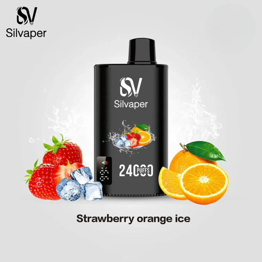 Strawberry Orange Ice - Silvaper 24000 Puffs Disposable Vape 2% Nicotine in Dubai, UAE