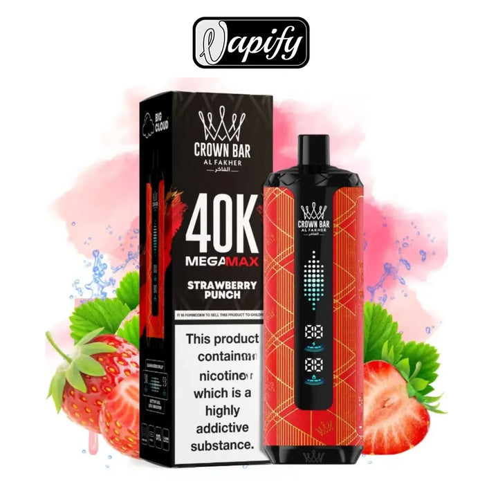 Strawberry Punch - Crown Bar Al Fakher Mega Max 40000 Puffs in Dubai, UAE