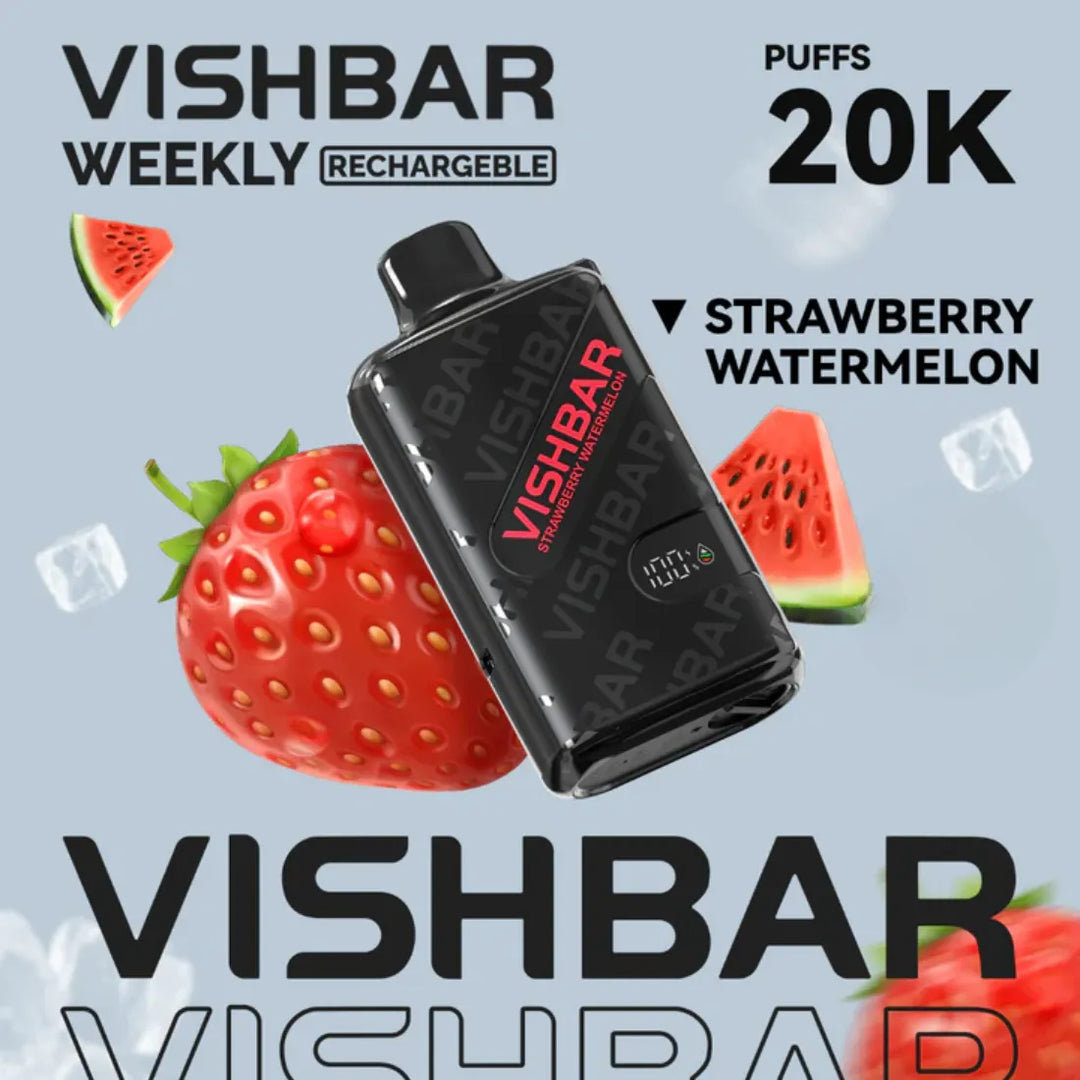 Strawberry Watermelon - VISHBAR Weekly 20000 Puffs Disposable Rechargeable Vape in Dubai, UAE
