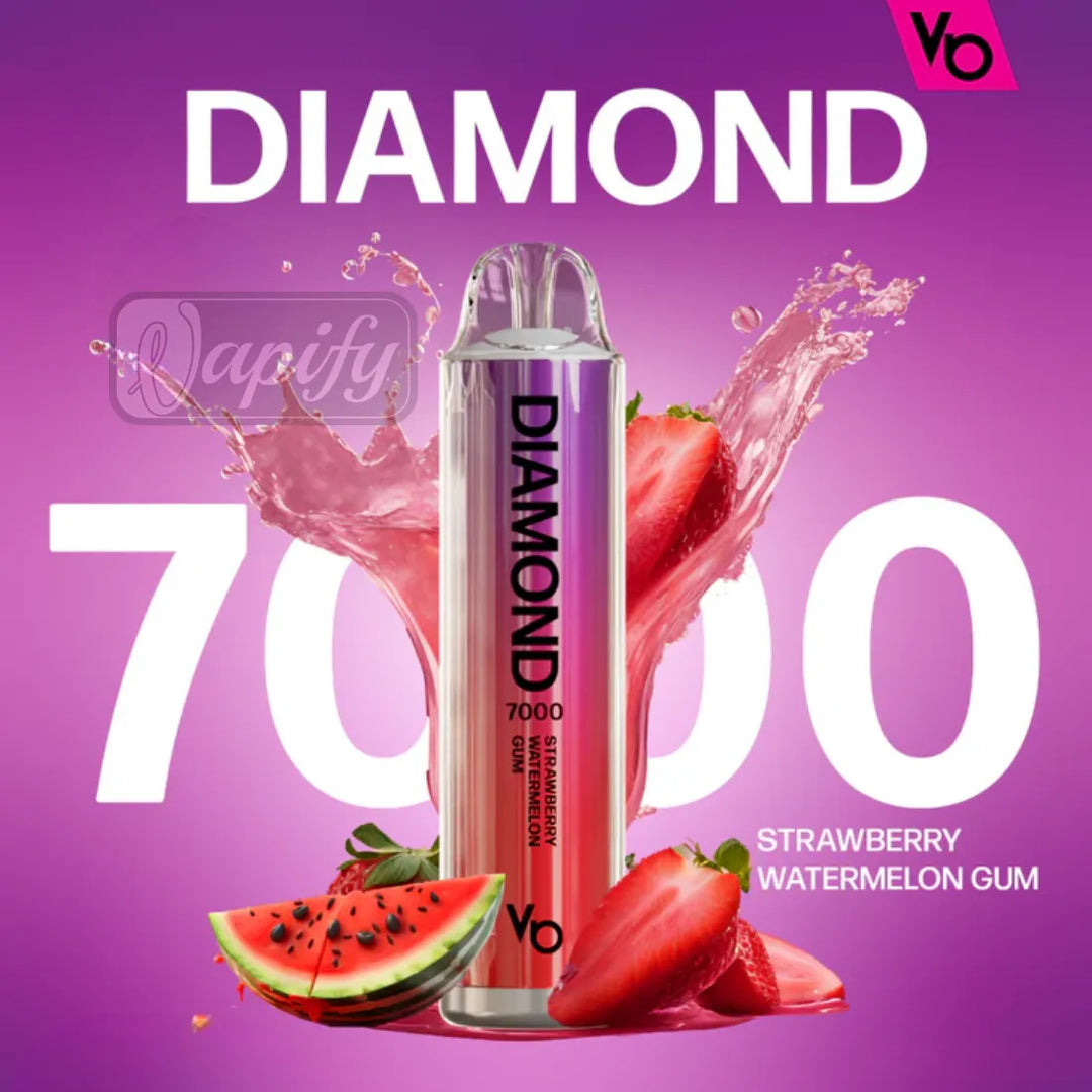 Strawberry Watermelon Gum - Vapes Bars Diamond 7000 Puffs Disposable Vape 2% Nicotine in Dubai, UAE