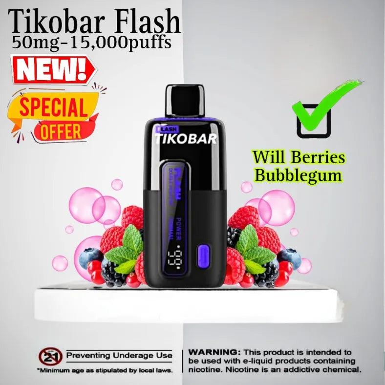 TIKOBARFlash15000Puffs5_Nicotine-BerriesBubblegum