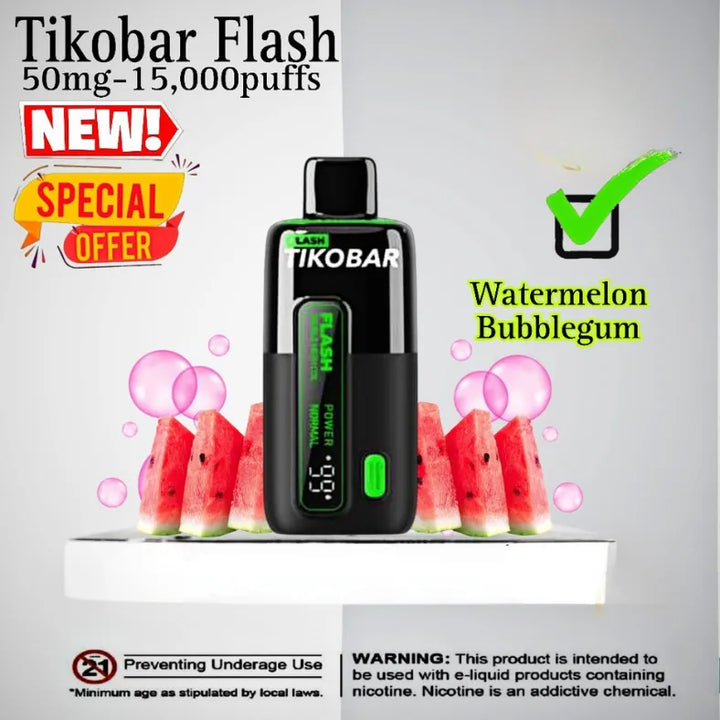 TIKOBARFlash15000Puffs5_Nicotine-WatermelonBubblegum