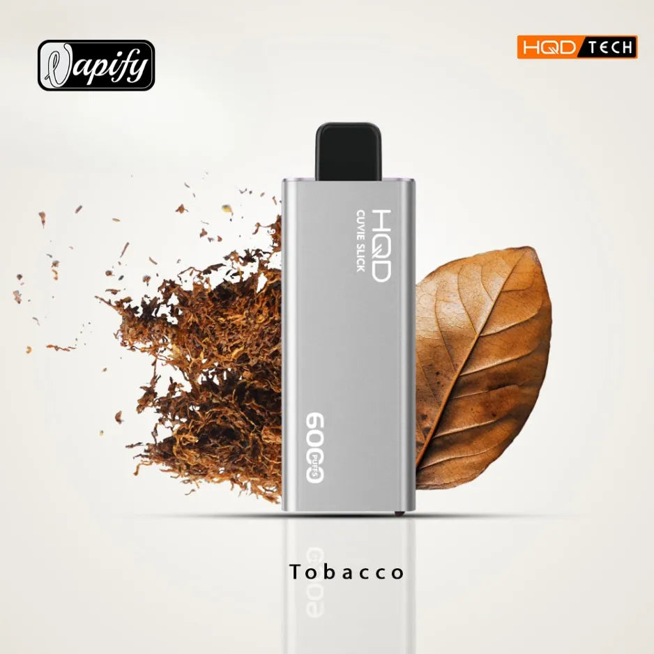 Tobacco  - HQD Cuvie Slick 6000 Puffs Disposable Vape 2% Nicotine in Dubai, UAE