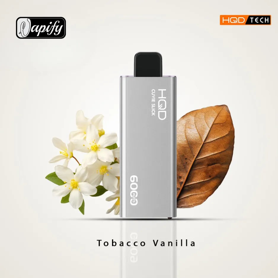 Tobacco Vanilla  - HQD Cuvie Slick 6000 Puffs Disposable Vape 2% Nicotine in Dubai, UAE