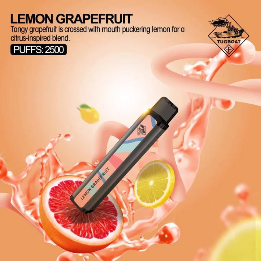 Lemon Grape fruit - Tugboat XXL 2500 Puffs Disposable Vape shop in Dubai, UAE