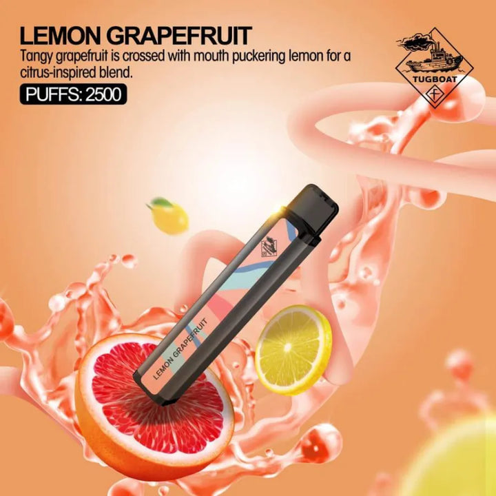 Lemon Grape fruit - Tugboat XXL 2500 Puffs Disposable Vape shop in Dubai, UAE
