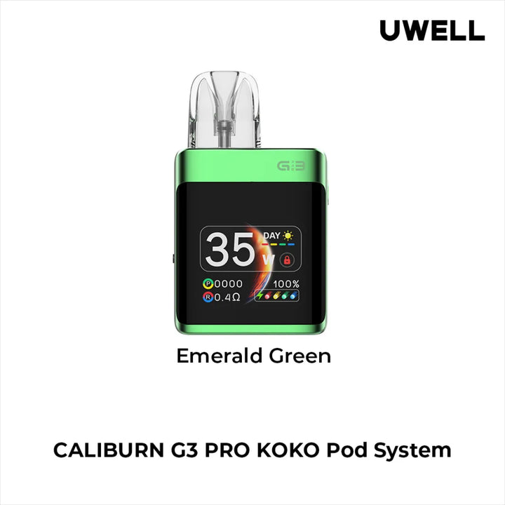 Emerald Green - UWELL Caliburn G3 Pro Koko Pod System Kit in Dubai, UAE