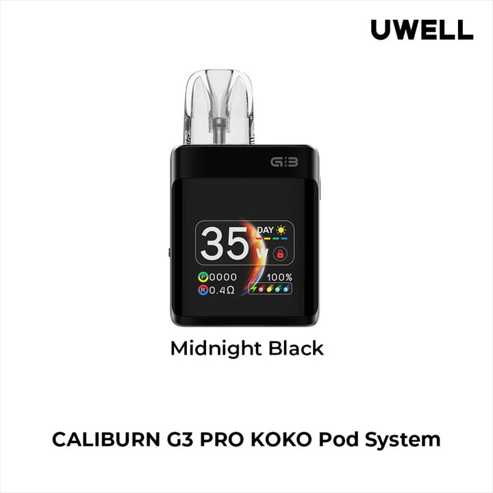 Midnight Black- UWELL Caliburn G3 Pro Koko Pod System Kit in Dubai, UAE