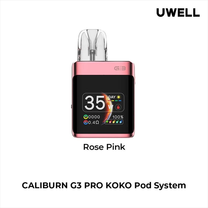 Rose Pink- UWELL Caliburn G3 Pro Koko Pod System Kit in Dubai, UAE