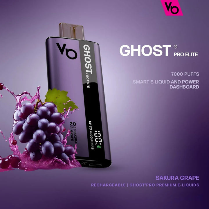 VAPES BARS Ghost Pro Elite Disposable 7000 Puffs 20MG Rechargeable Vape