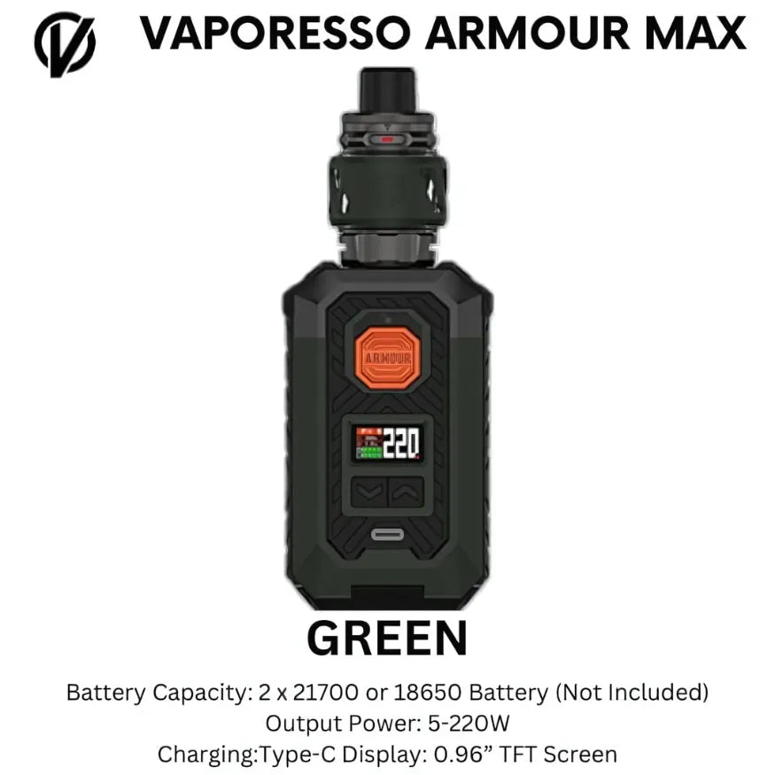 Green - VAPORESSO ARMOUR Max Pod System 220W  Vape Kit in Dubai, UAE
