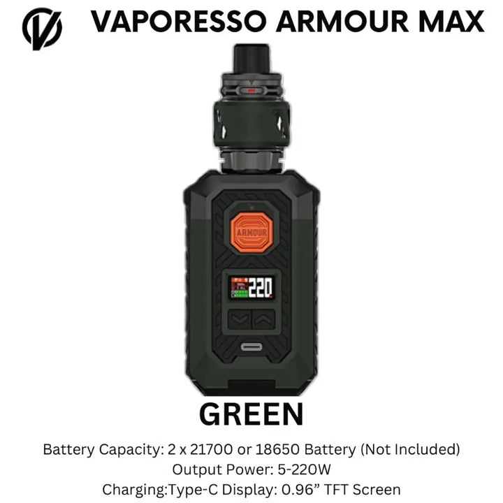 Green - VAPORESSO ARMOUR Max Pod System 220W  Vape Kit in Dubai, UAE