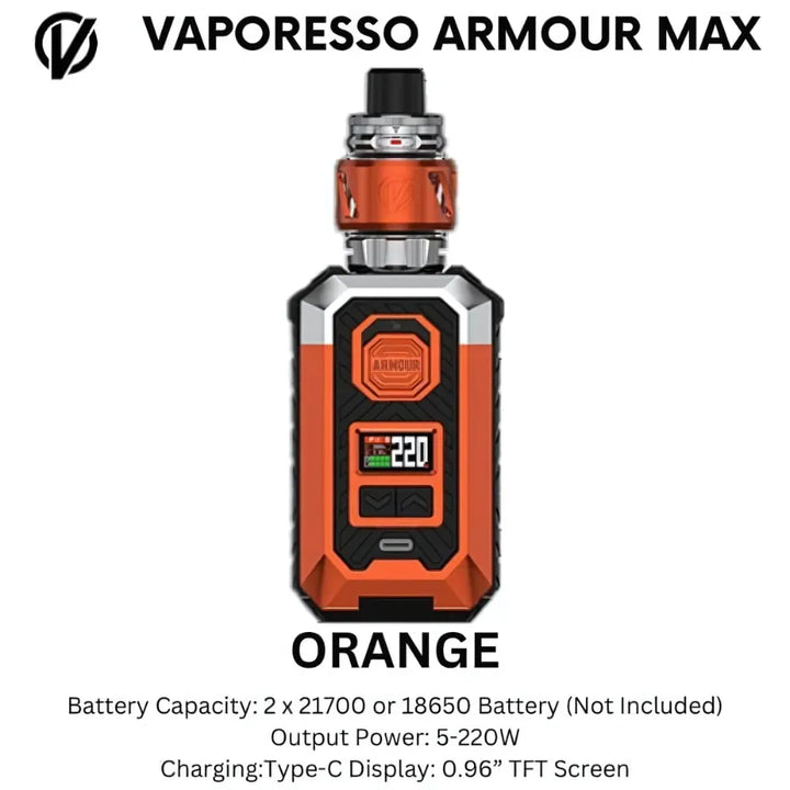 Orange - VAPORESSO ARMOUR Max Pod System 220W  Vape Kit in Dubai, UAE