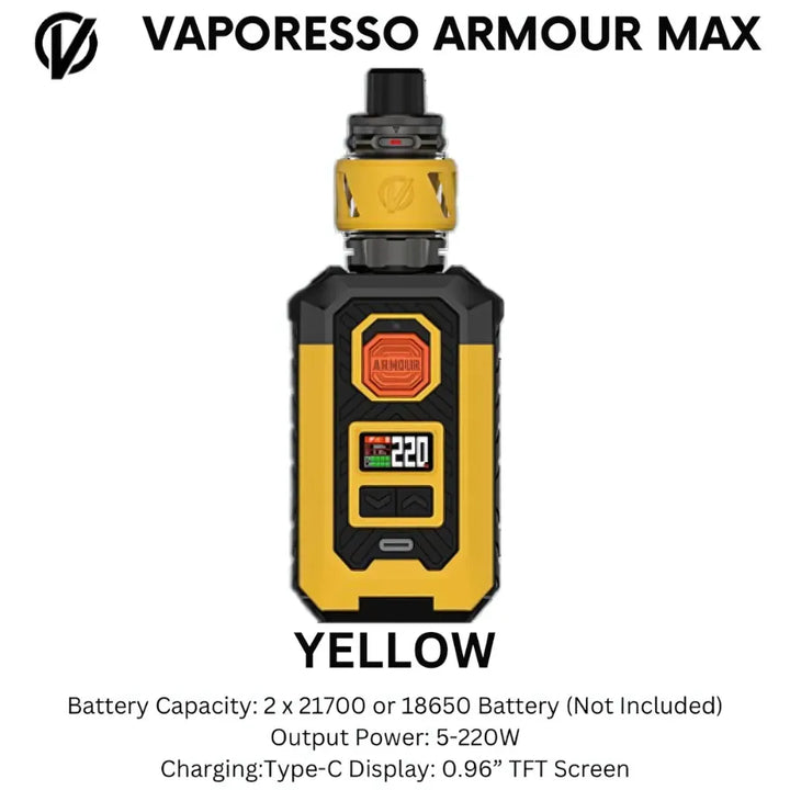 Yellow - VAPORESSO ARMOUR Max Pod System 220W  Vape Kit in Dubai, UAE