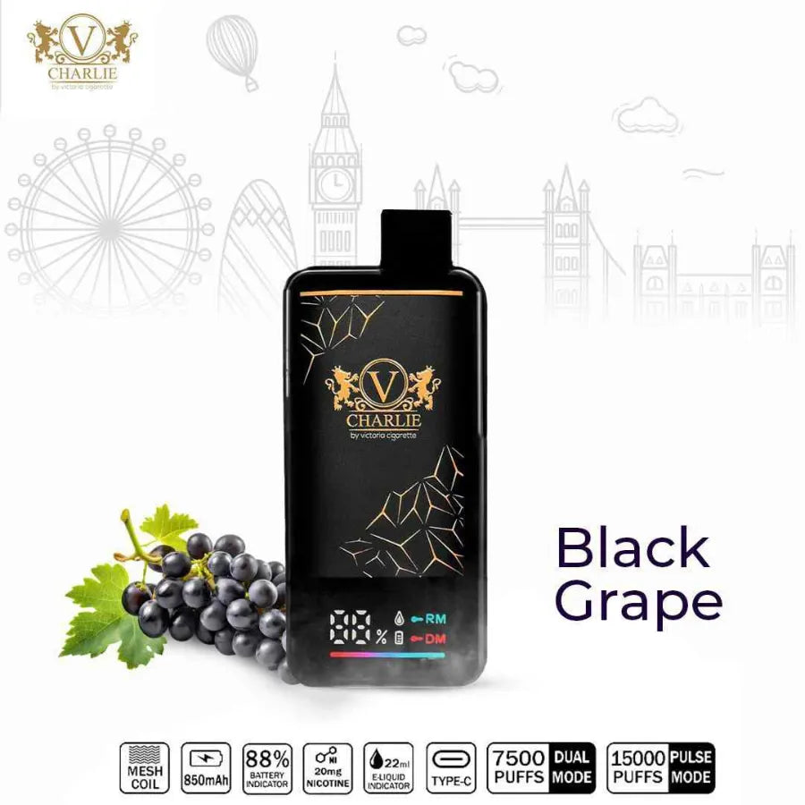 Black Grape - VICIG CHARLIE 15000 Puffs Disposable Vape 50mg & 20mg in Dubai, UAE