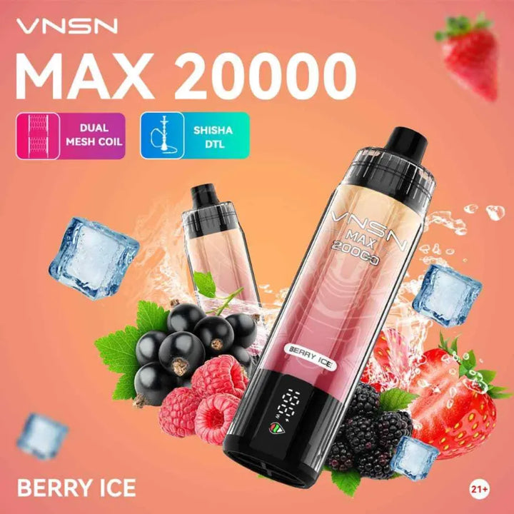 VNSN Max Shisha 20000 Puffs -Berry ice 