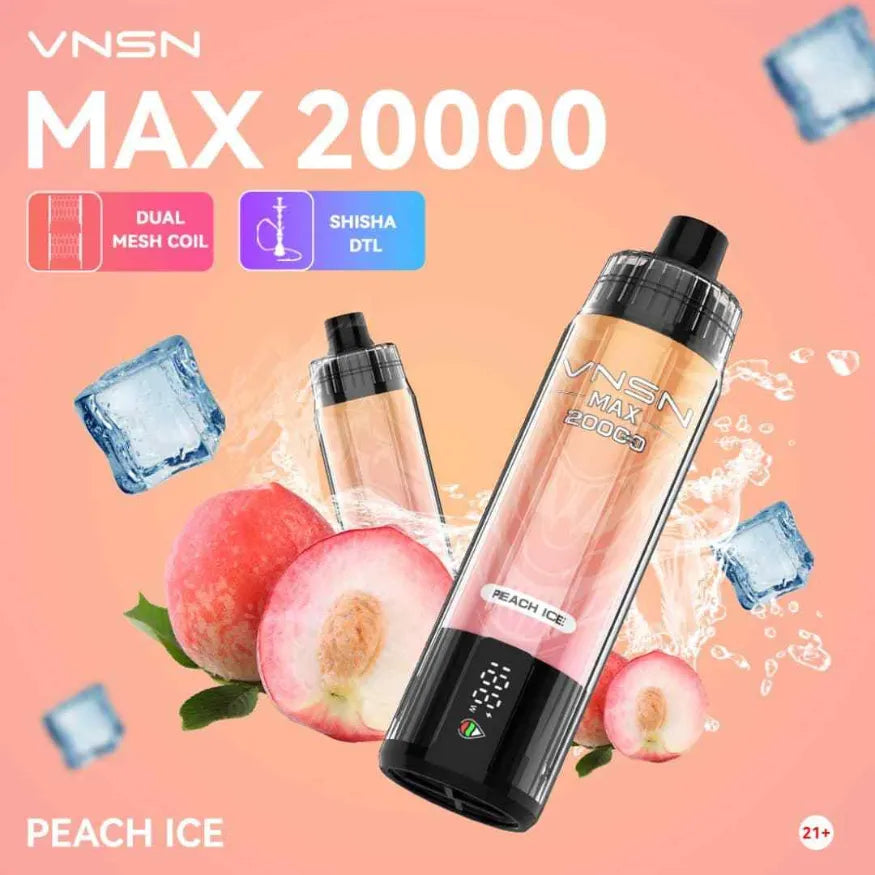 VNSN Max Shisha 20000 Puffs - Peach Ice  