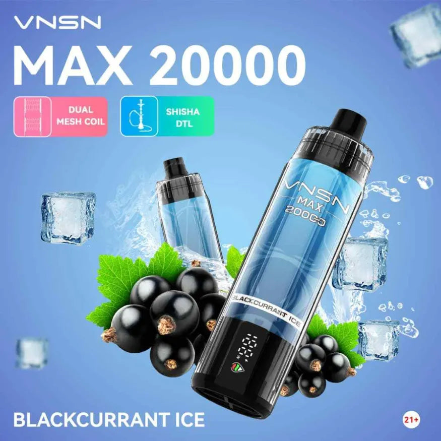 VNSN Max Shisha 20000 Puffs Disposable Vape - Blackcurrant Ice 