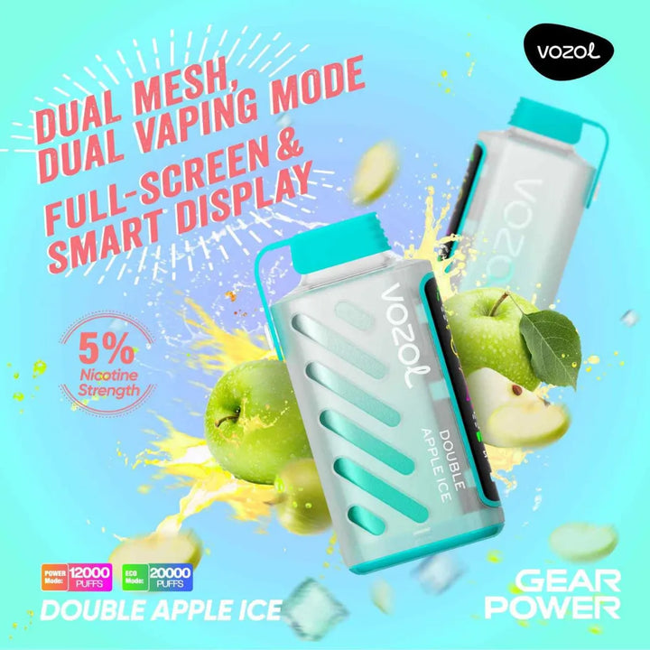 VOZOL_Gear_Power_20000_Puffs_50mg_Dual_Mode_-_Double_Apple_Ice