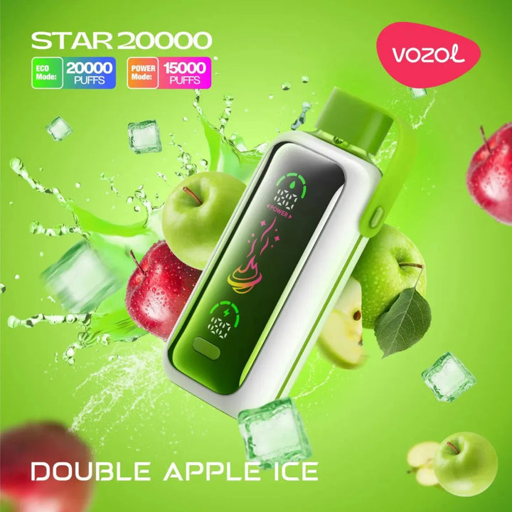 Double Apple Ice - VOZOL Star 20000 Puffs Disposable Vape 20mg & 50mg in Dubai, UAE