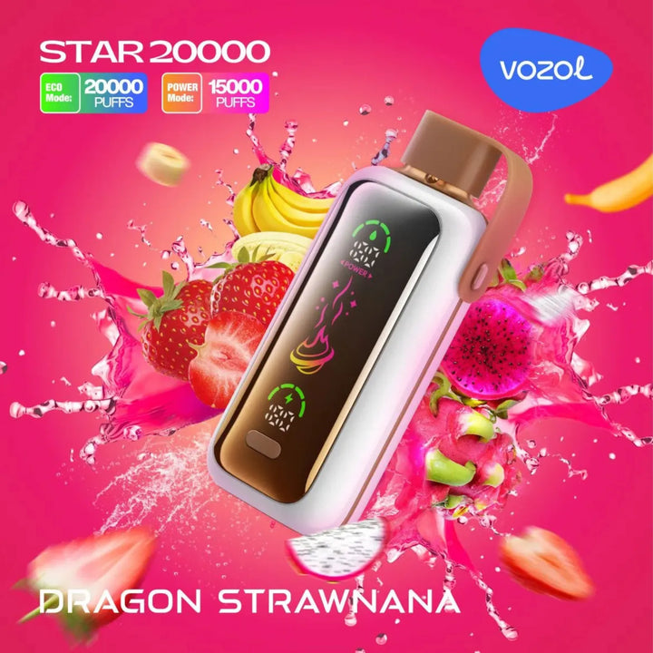 Dragon Strawnana - VOZOL Star 20000 Puffs Disposable Vape 20mg & 50mg in Dubai, UAE