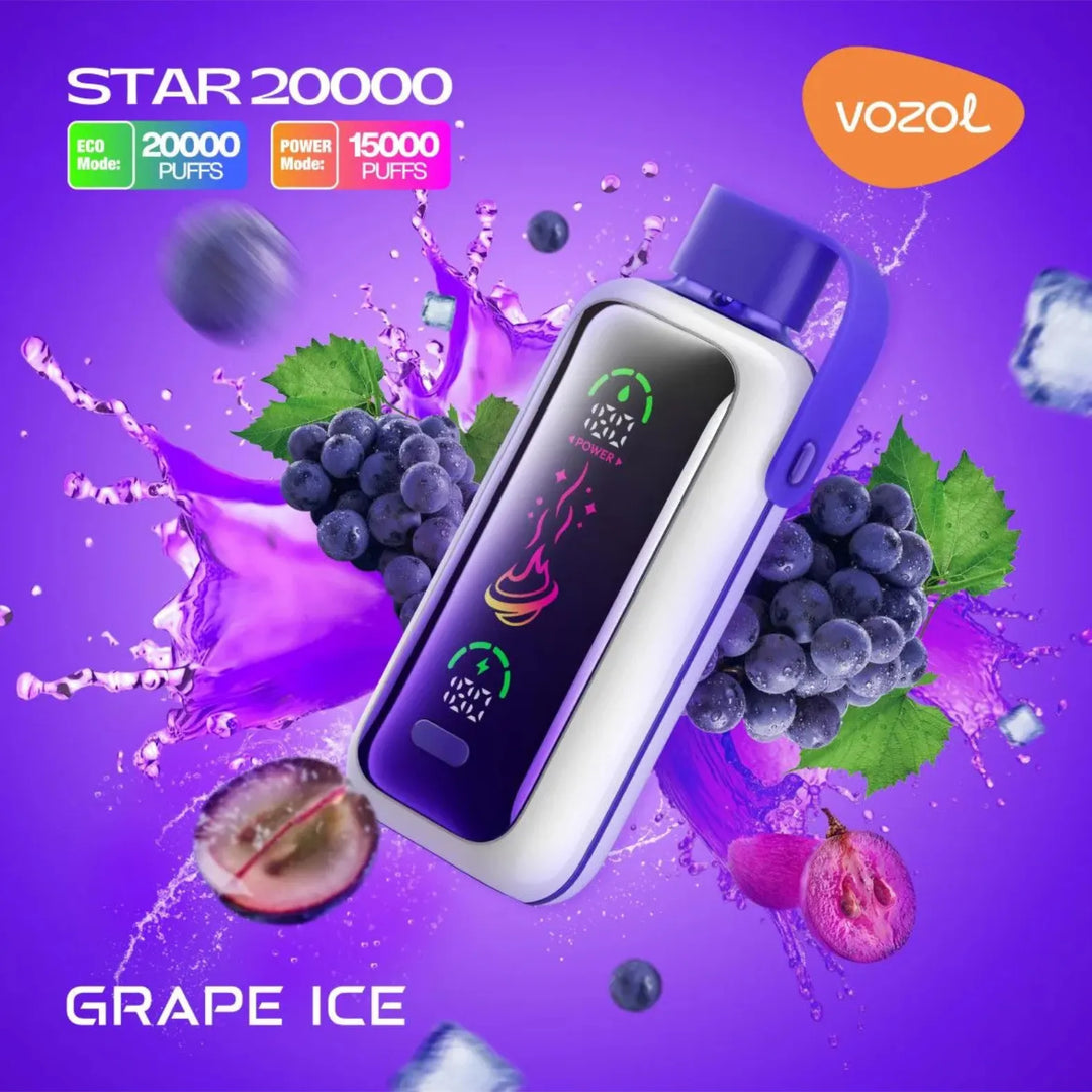 Grape Ice - VOZOL Star 20000 Puffs Disposable Vape 20mg & 50mg in Dubai, UAE