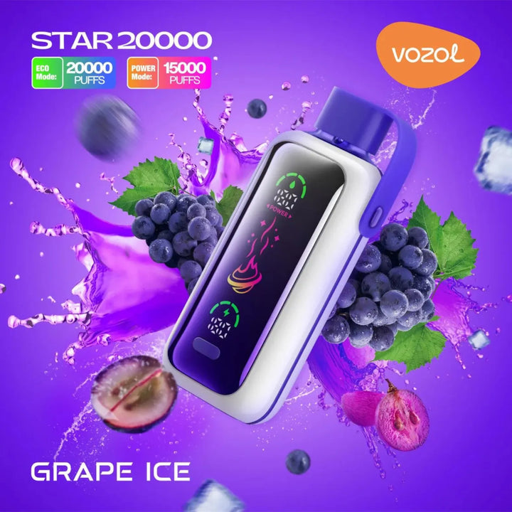 Grape Ice - VOZOL Star 20000 Puffs Disposable Vape 20mg & 50mg in Dubai, UAE