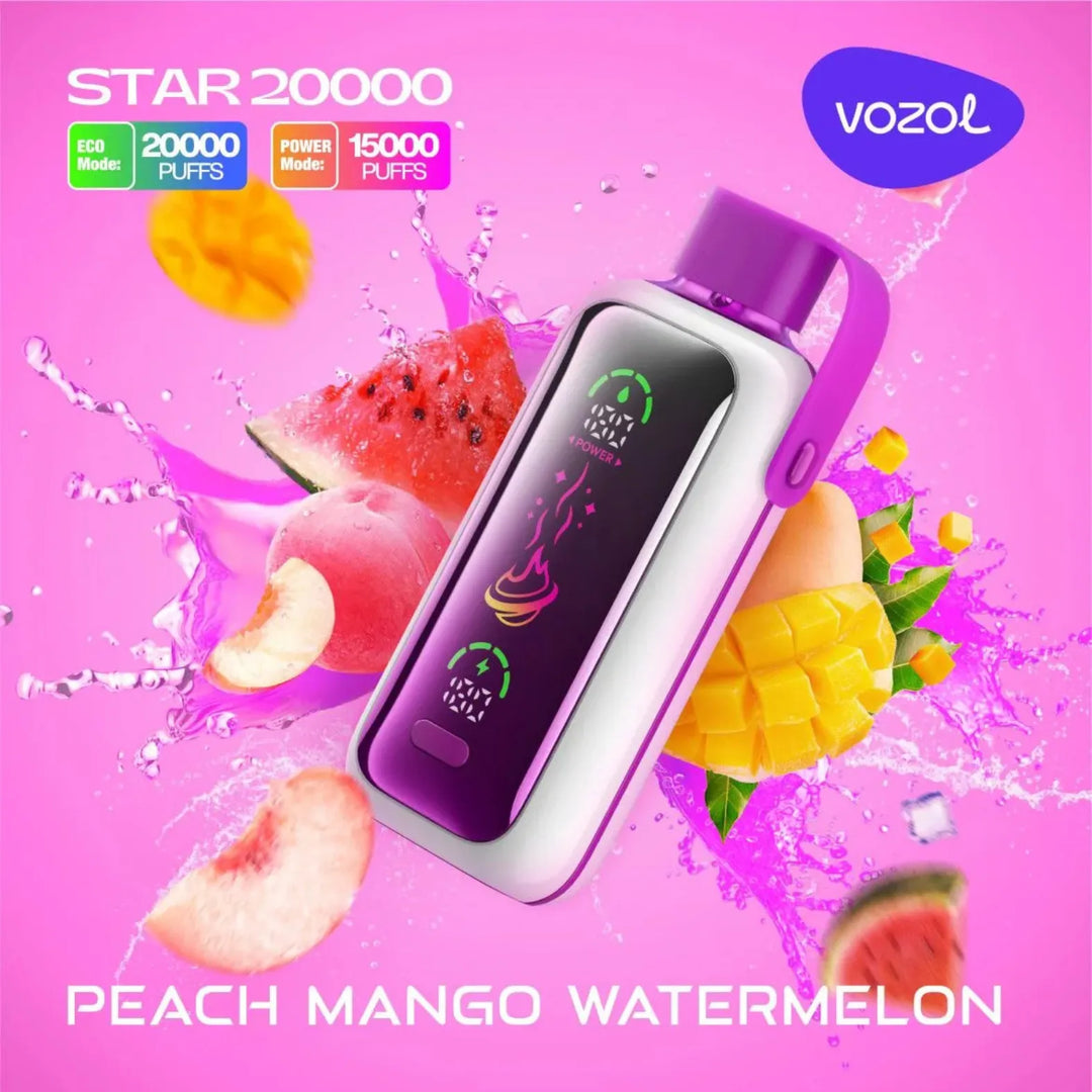 Peach Mango Watermelon - VOZOL Star 20000 Puffs Disposable Vape 20mg & 50mg in Dubai, UAE