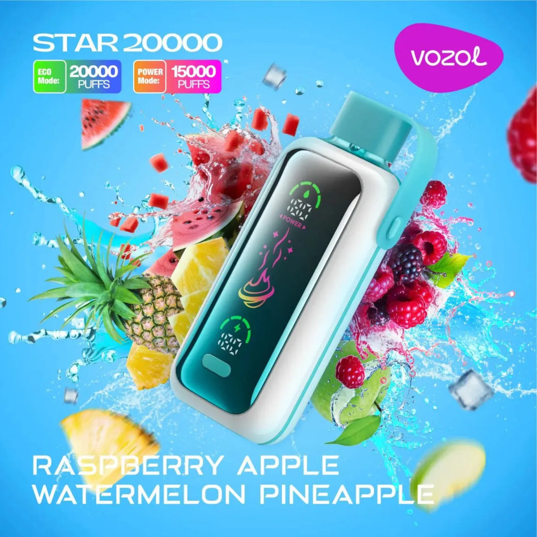 Raspberry Apple Watermelon Pineapple  - VOZOL Star 20000 Puffs Disposable Vape 20mg & 50mg in Dubai, UAE