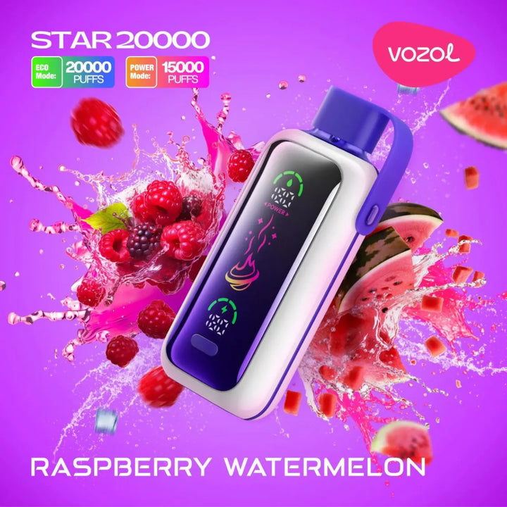 Raspberry Watermelon  - VOZOL Star 20000 Puffs Disposable Vape 20mg & 50mg in Dubai, UAE