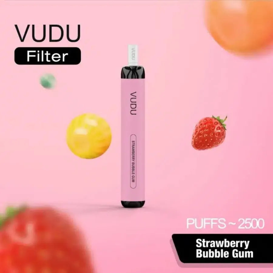 Strawberry Bubble Gum  - VUDU Filter 2500 Puffs Disposable Vape 50mg in Dubai, UAE