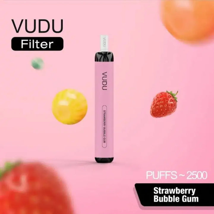 Strawberry Bubble Gum  - VUDU Filter 2500 Puffs Disposable Vape 50mg in Dubai, UAE